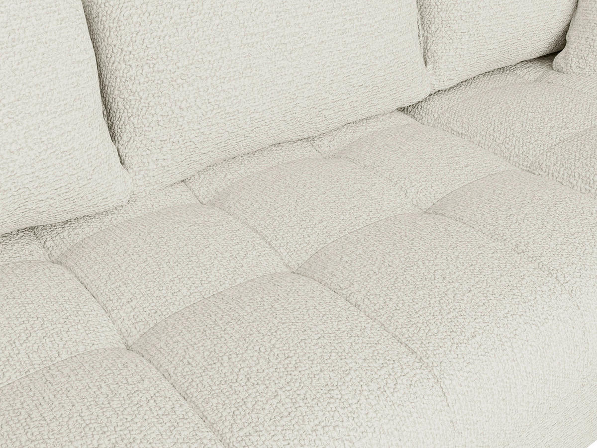 ECKSOFA Creme Struktur, Bouclé  - Creme/Schwarz, Design, Textil (177/276cm) - MID.YOU