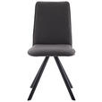 STUHL  in Eisen Flachgewebe Metall, Textil  - Schwarz/Grau, Design, Textil/Metall (48/93/60cm) - Cantus