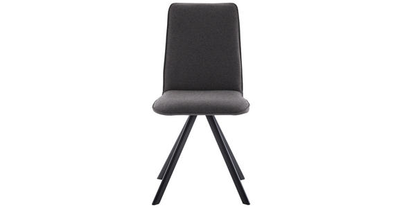 STUHL in Eisen Flachgewebe Metall, Textil - Schwarz/Grau, Design, Textil/Metall (48/93/60cm) - Cantus