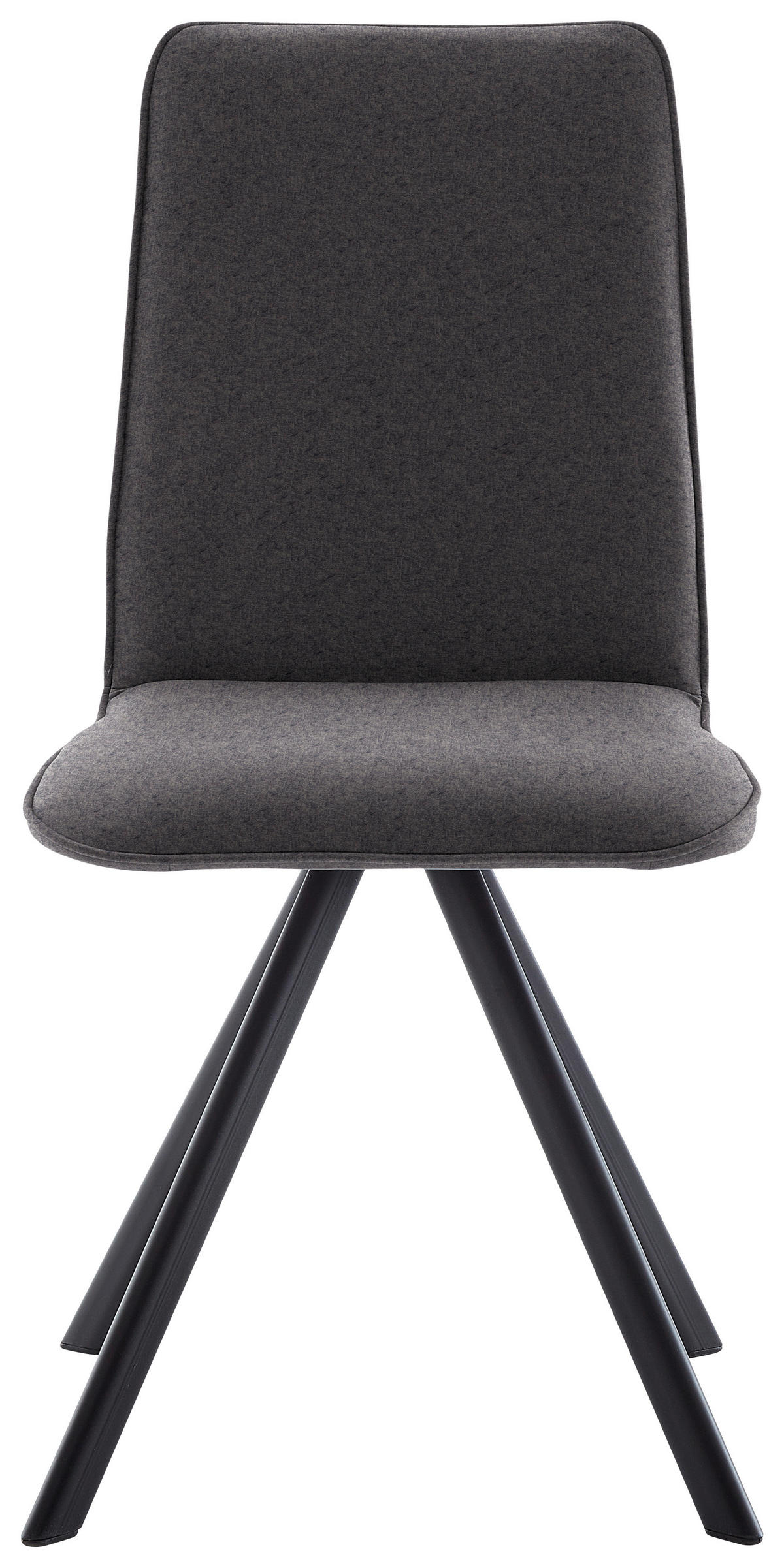 STUHL  in Eisen Flachgewebe  - Schwarz/Grau, Design, Textil/Metall (48/93/60cm) - Cantus