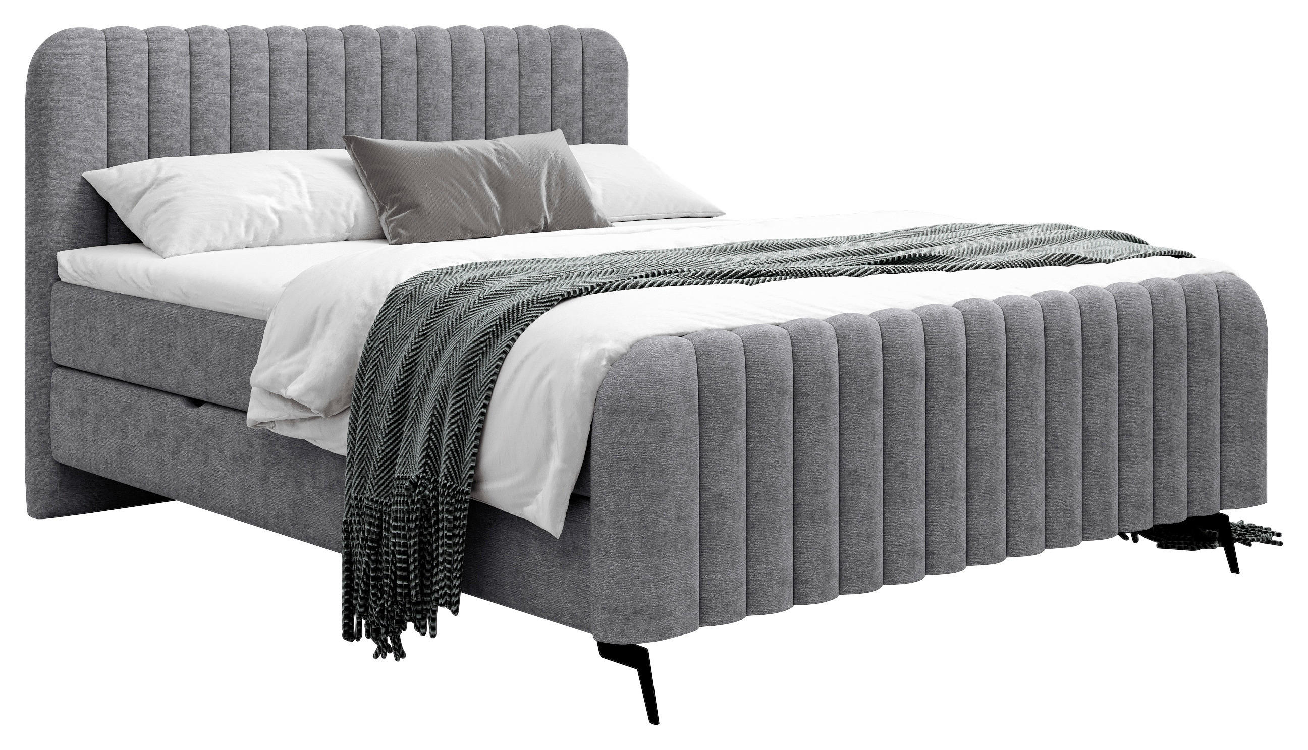 BOXBETT 180/200 cm  in Grau  - Schwarz/Grau, MODERN, Holz/Holzwerkstoff (180/200cm) - MID.YOU