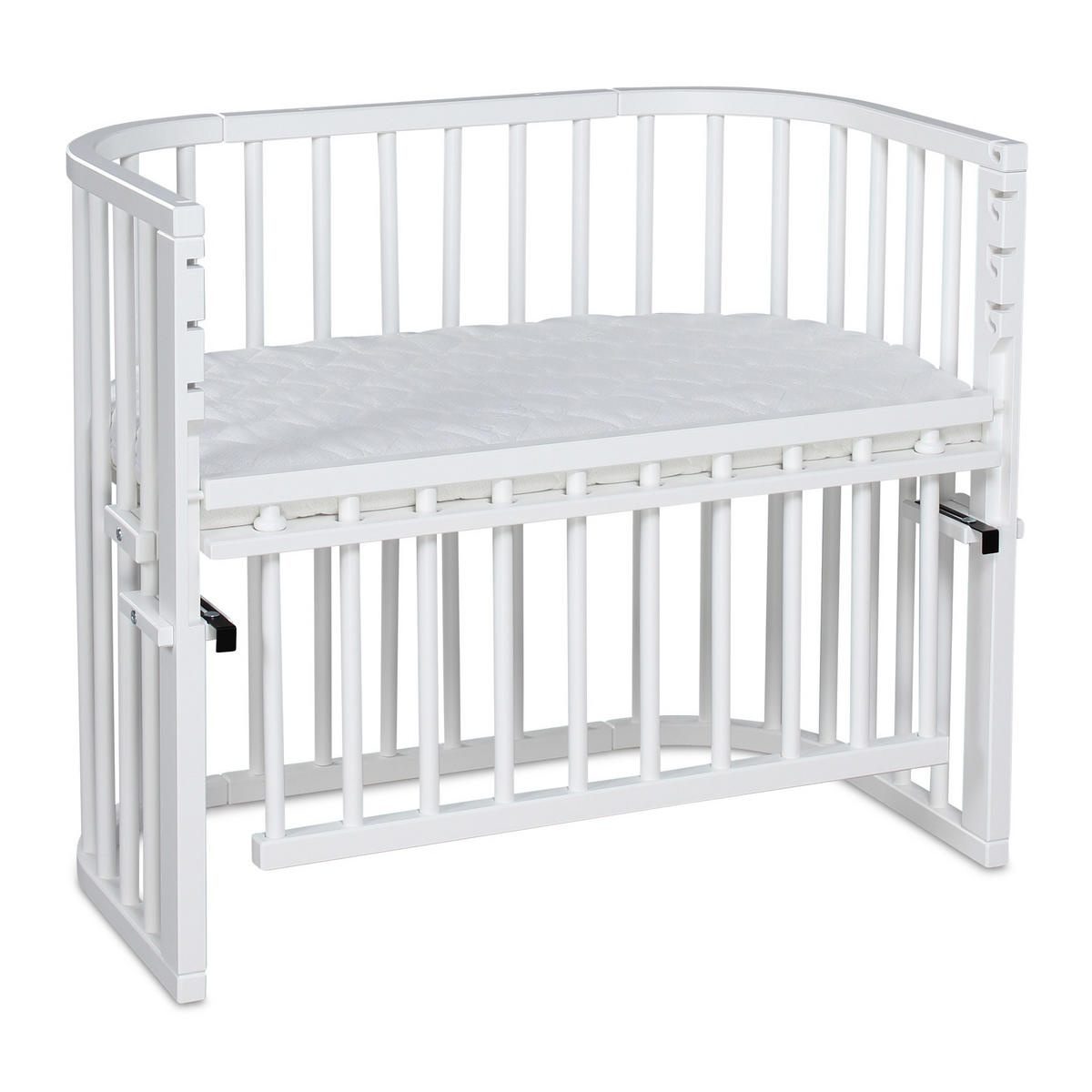 BEISTELLBETT MAXI COMFORT PLUS 96/56,5/79 cm  - Weiß, Basics, Holz (96/56,5/79cm) - Babybay