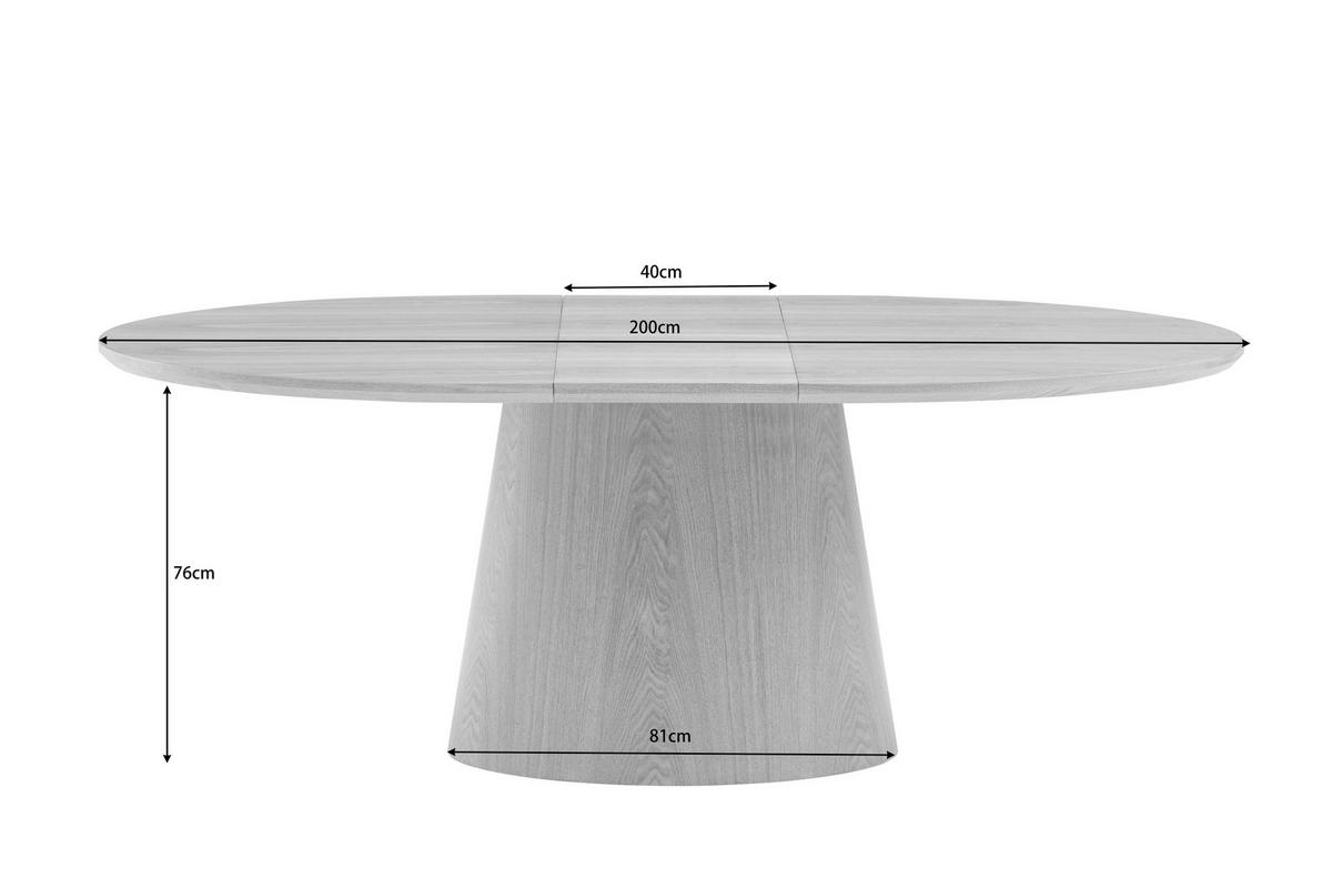 ESSTISCH 160/200/100/76 cm Echtholz  Holz, Holzwerkstoff ausziehbar oval Eichefarben  - Eichefarben, MODERN, Holz/Holzwerkstoff (160/200/100/76cm) - Livetastic