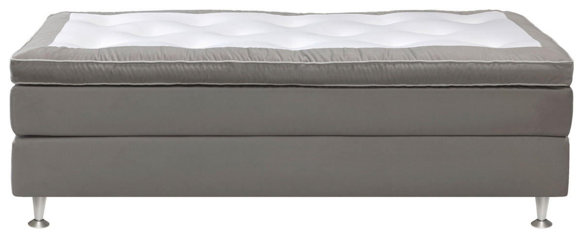 KONTINENTALSÄNG 90/200 cm  i grå  - svart/grå, Klassisk, metall/trä (90/200cm)