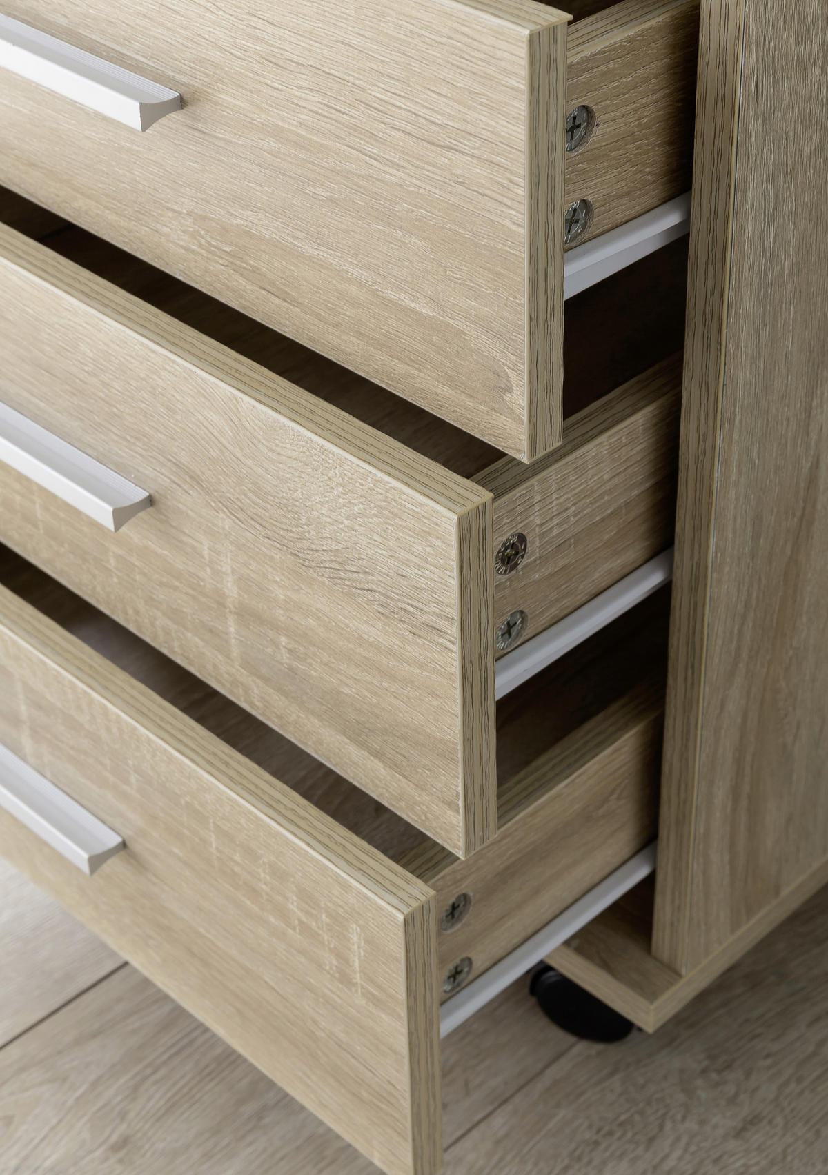 ROLLCONTAINER 40/70,5/33 cm  - Eichefarben/Silberfarben, Konventionell, Holzwerkstoff/Kunststoff (40/70,5/33cm) - MID.YOU