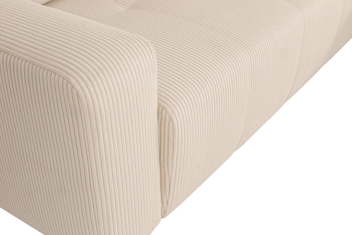 ECKSCHLAFSOFA  mit Cord Beige  - Beige/Schwarz, KONVENTIONELL, Textil (248/146cm) - Xora