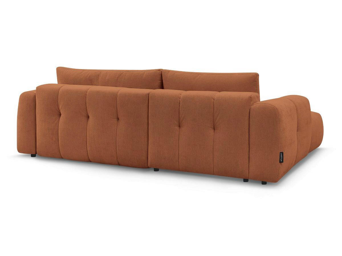 ECKSCHLAFSOFA FUJI Leinenoptik Orange  inkl.  - Schwarz/Orange, MODERN, Kunststoff/Textil (160/292cm)