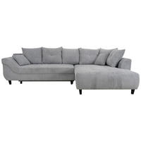 ECKSOFA Grau, Schwarz Chenille, Struktur  - Schwarz/Grau, KONVENTIONELL, Textil (309/197cm) - MID.YOU