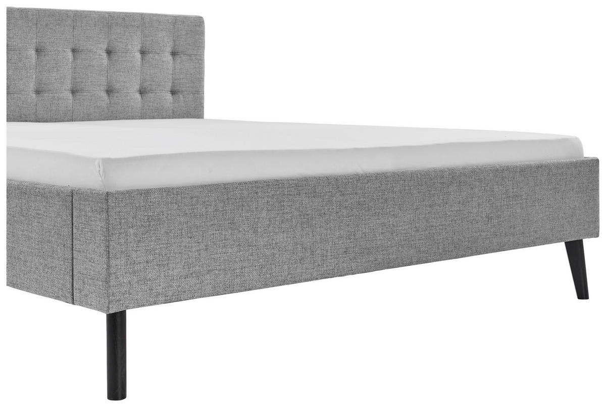 POLSTERBETT Grau 180/200 cm  - Schwarz/Grau, Basics, Holz/Textil (180/200cm) - Boxxx