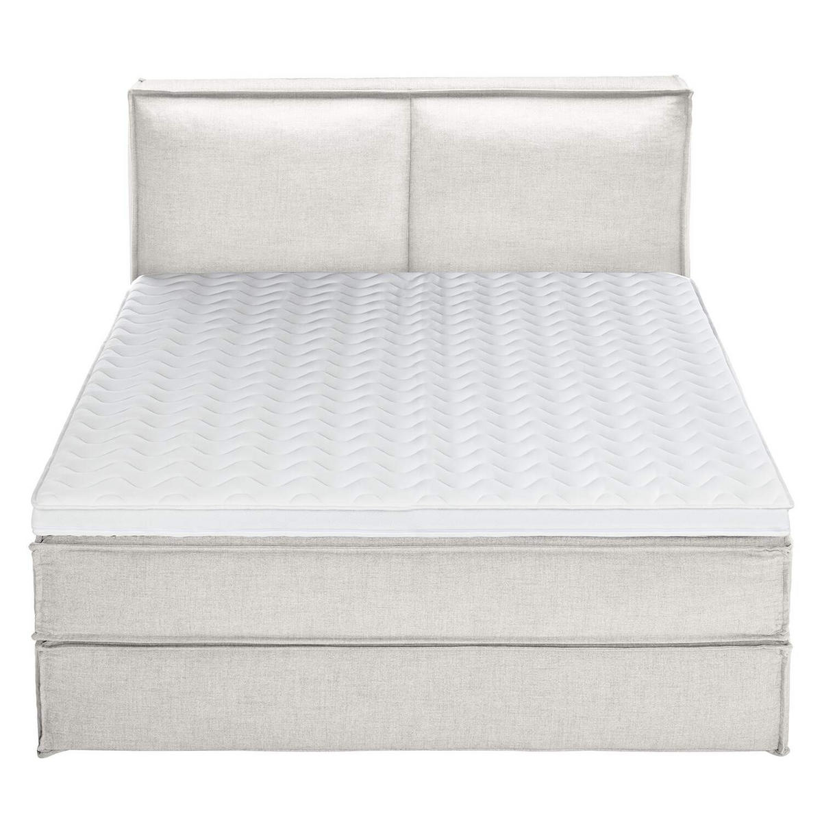 BOXSPRINGBETT 180/200 cm  in Creme  - Creme/Schwarz, Design, Textil (180/200cm) - home24
