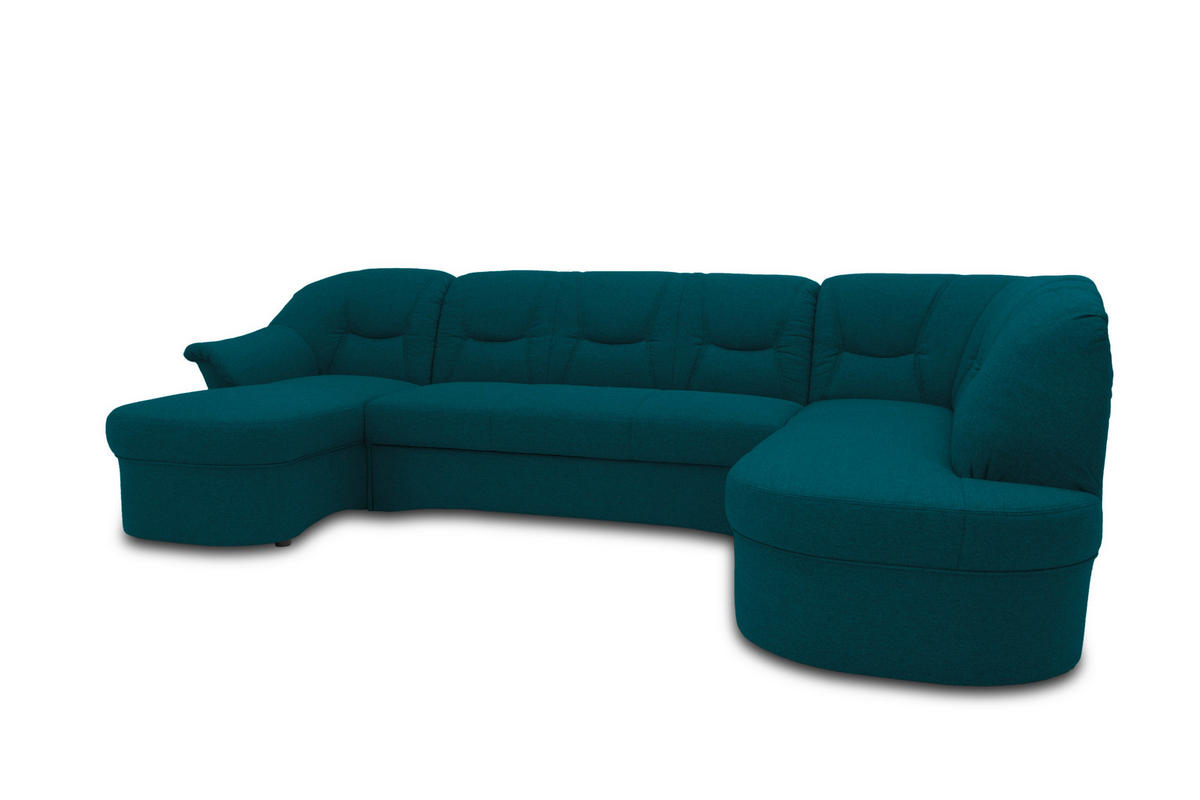 WOHNLANDSCHAFT Dunkelblau Mikrofaser  - Schwarz/Dunkelblau, KONVENTIONELL, Kunststoff/Textil (146/295/180cm) - MID.YOU