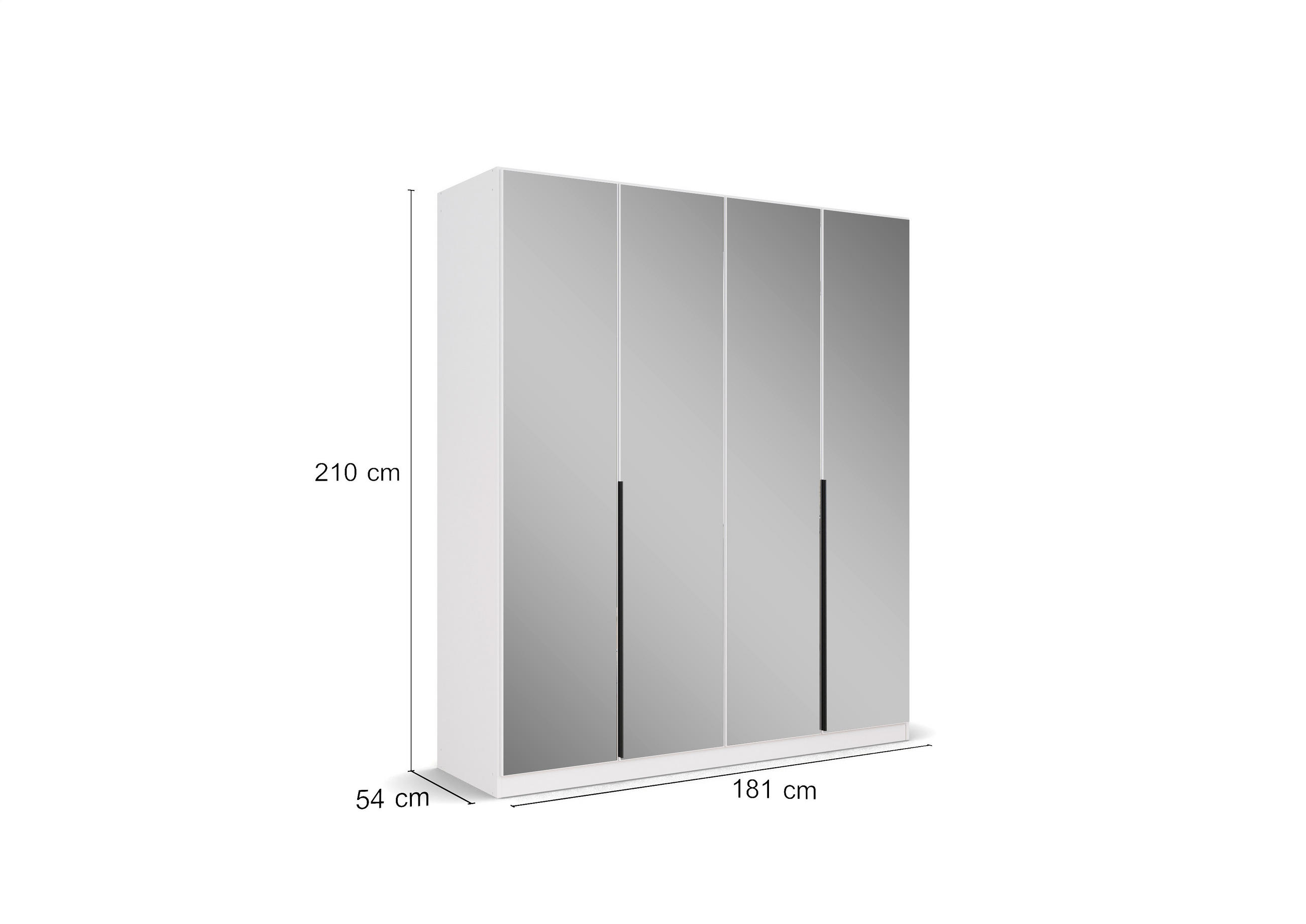 DREHTÜRENSCHRANK  in Weiß  - Weiß, MODERN, Holzwerkstoff/Metall (181/210/54cm) - Rauch Möbel