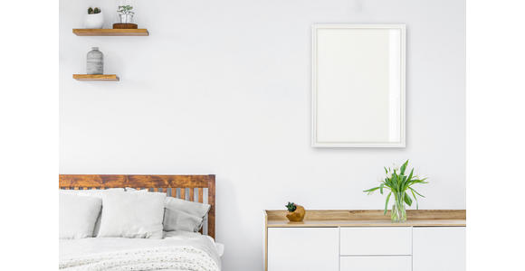 WANDSPIEGEL 34/45/1,5 cm  - Weiß, Trend, Glas/Kunststoff (34/45/1,5cm) - Boxxx