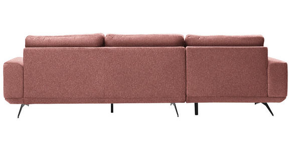 ECKSOFA in Webstoff Rosa  - Schwarz/Rosa, Design, Textil/Metall (172/320cm) - Valnatura