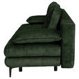 SCHLAFSOFA  mit Liegefunktion, Schlafen auf Sitzhöhe, Rücken echt Chenille Dunkelgrün  - Dunkelgrün/Schwarz, KONVENTIONELL, Textil/Metall (203/94/96cm) - Carryhome