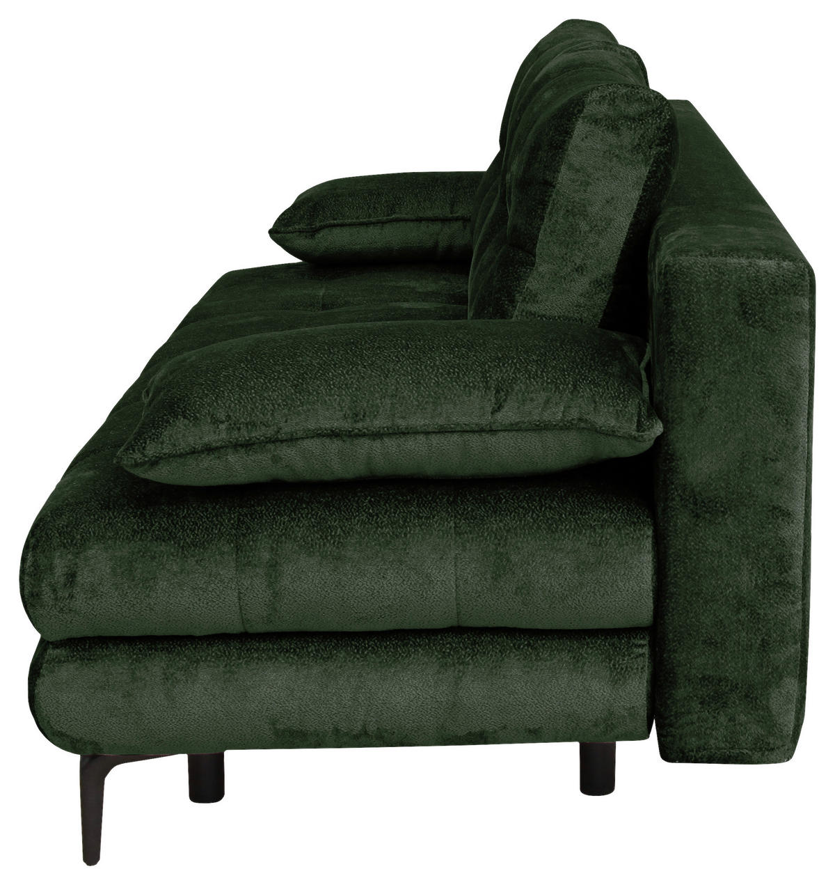 SCHLAFSOFA Chenille Dunkelgrün  - Dunkelgrün/Schwarz, KONVENTIONELL, Textil/Metall (203/94/96cm) - Carryhome
