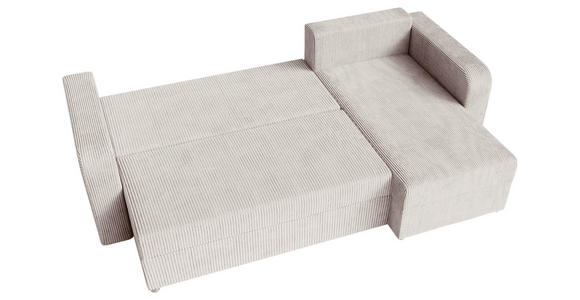 ECKSOFA  in Cord Naturfarben  - Schwarz/Naturfarben, KONVENTIONELL, Kunststoff/Textil (238/144cm) - Carryhome