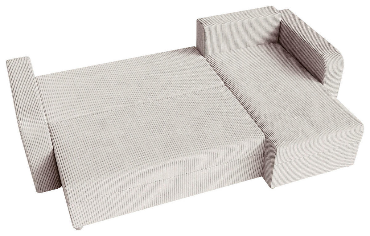 ECKSOFA Naturfarben Cord  - Schwarz/Naturfarben, KONVENTIONELL, Kunststoff/Textil (140/240cm) - Carryhome