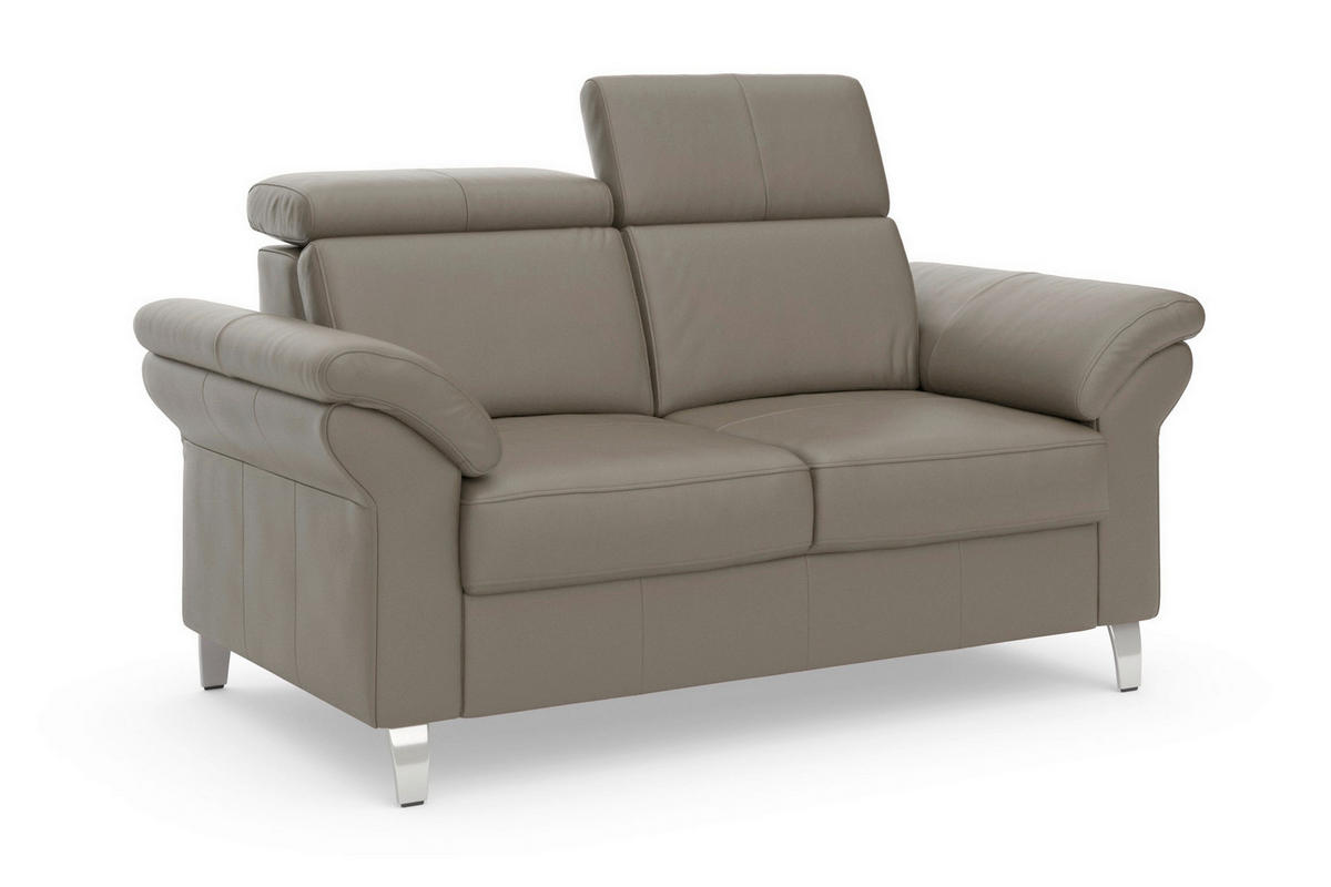 2-SITZER-SOFA ARNGAST E Grau Echtleder  - Chromfarben/Grau, Basics, Leder/Textil (156/84/93cm) - Sit & More