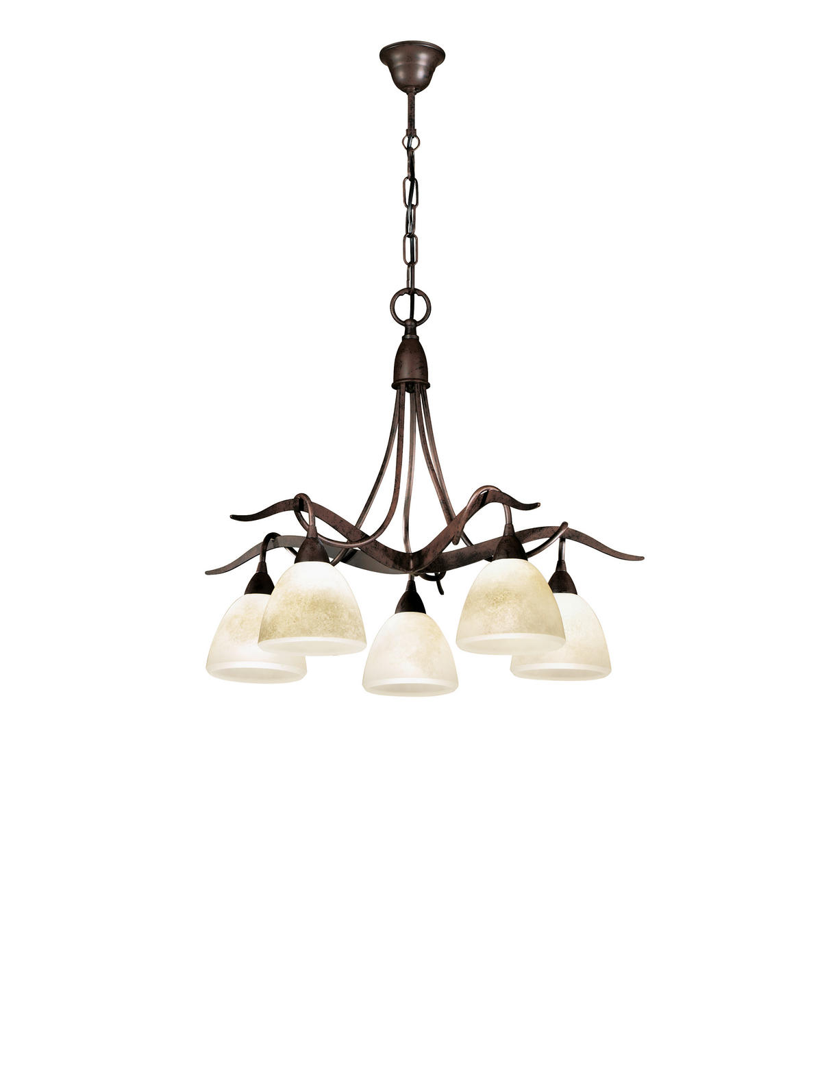 HÄNGELEUCHTE 65/113 cm  - Creme/Weiß, KONVENTIONELL, Glas/Metall (65/113cm)