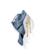 LEINENSERVIETTEN 4ER SET 45/45 cm   - Dunkelblau, Basics, Textil (45/45cm) - FYNCH-HATTON