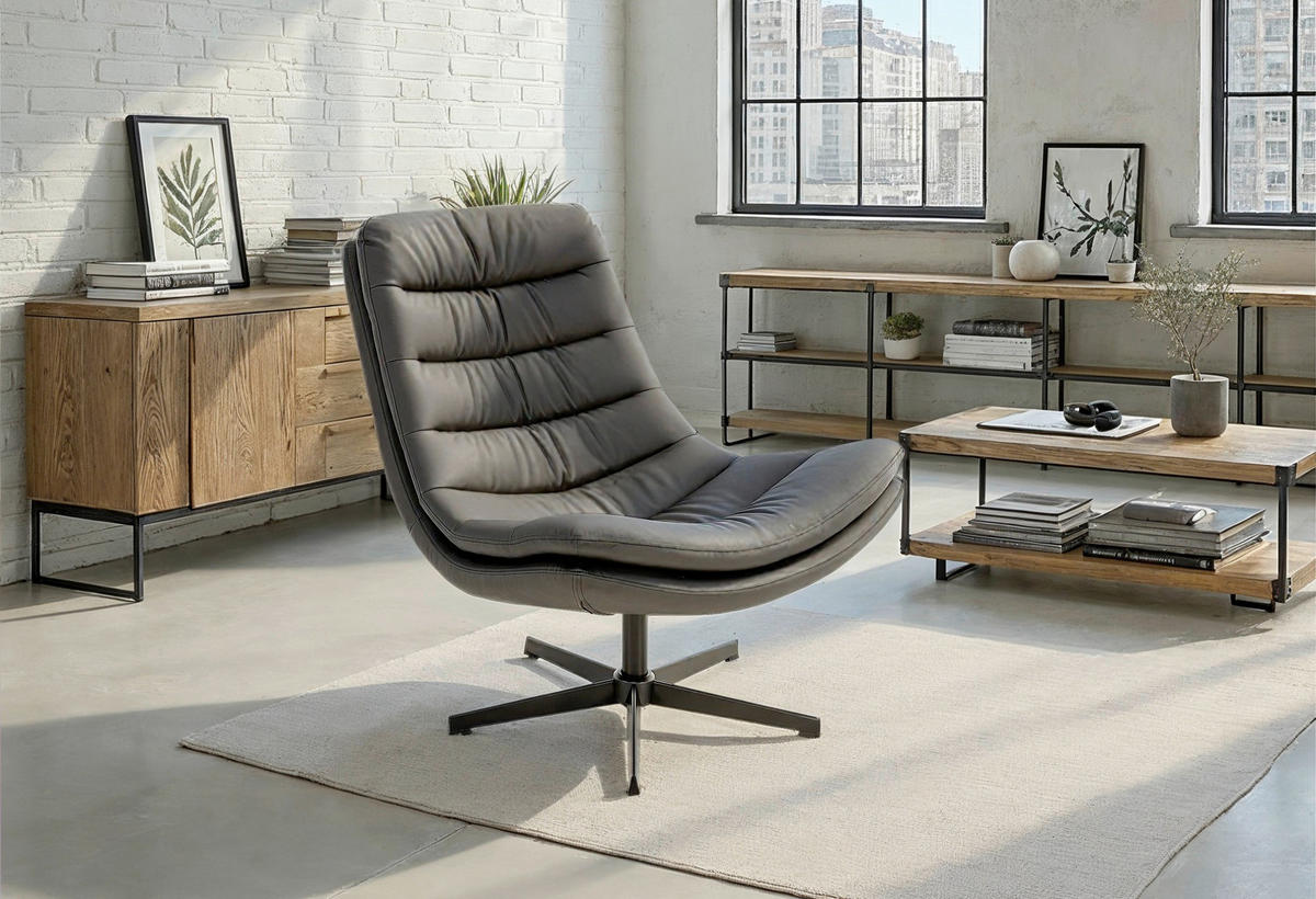 SESSEL in Lederlook Schwarz  - Schwarz, MODERN, Textil/Metall (81/91/94cm) - Livetastic