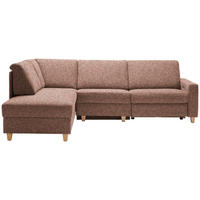 ECKSOFA  in Mikrovelours Terracotta  203/261 cm  - Eichefarben/Terracotta, KONVENTIONELL, Holz/Textil (203/261cm) - Sedda
