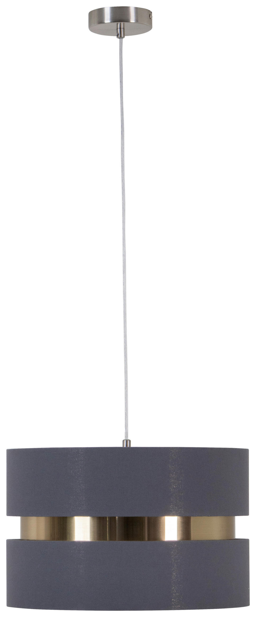 HÄNGELEUCHTE 37/120 cm   - Goldfarben/Grau, MODERN, Kunststoff/Textil (37/120cm) - Novel