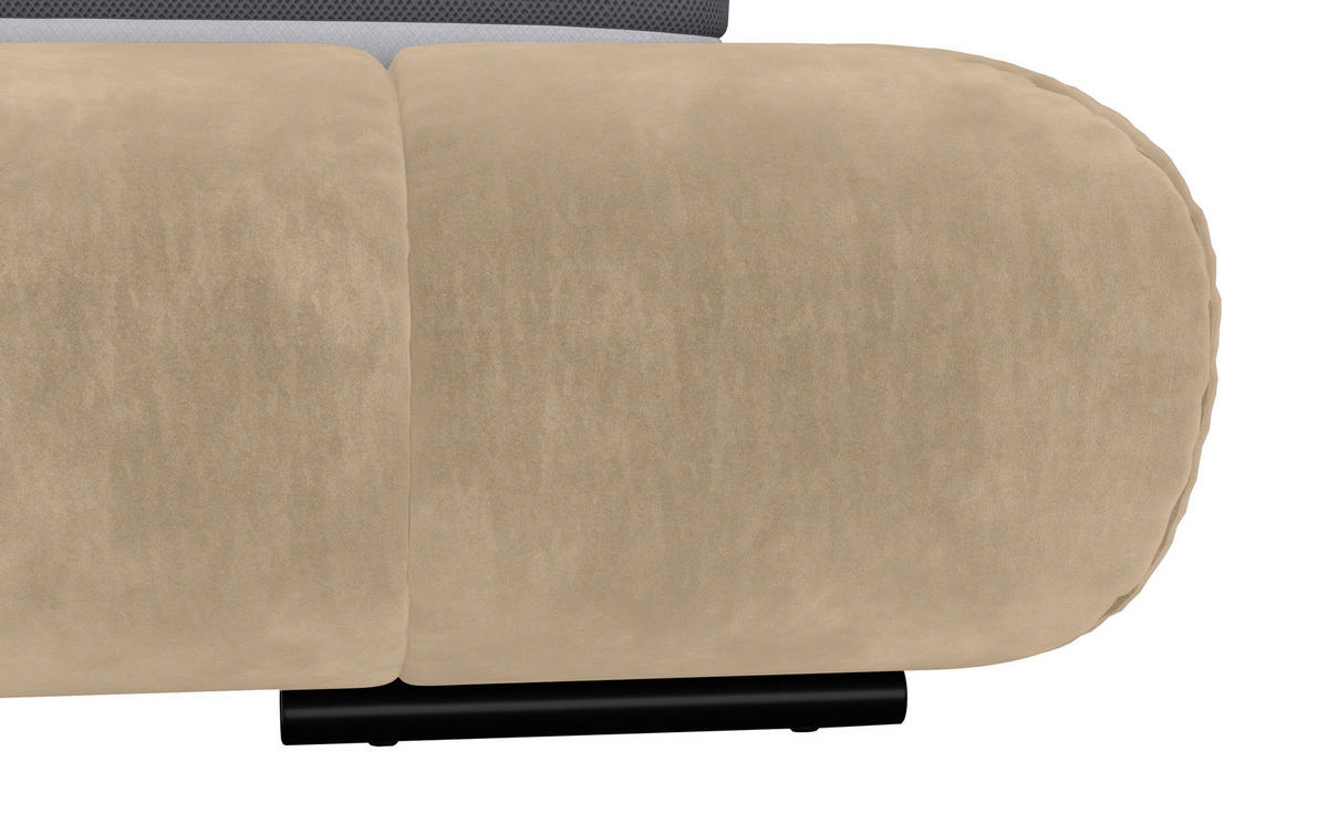 POLSTERBETT 200/200 cm,  in Sandfarben,  - Sandfarben/Schwarz, Design, Textil/Metall (200/200cm) - Belluti