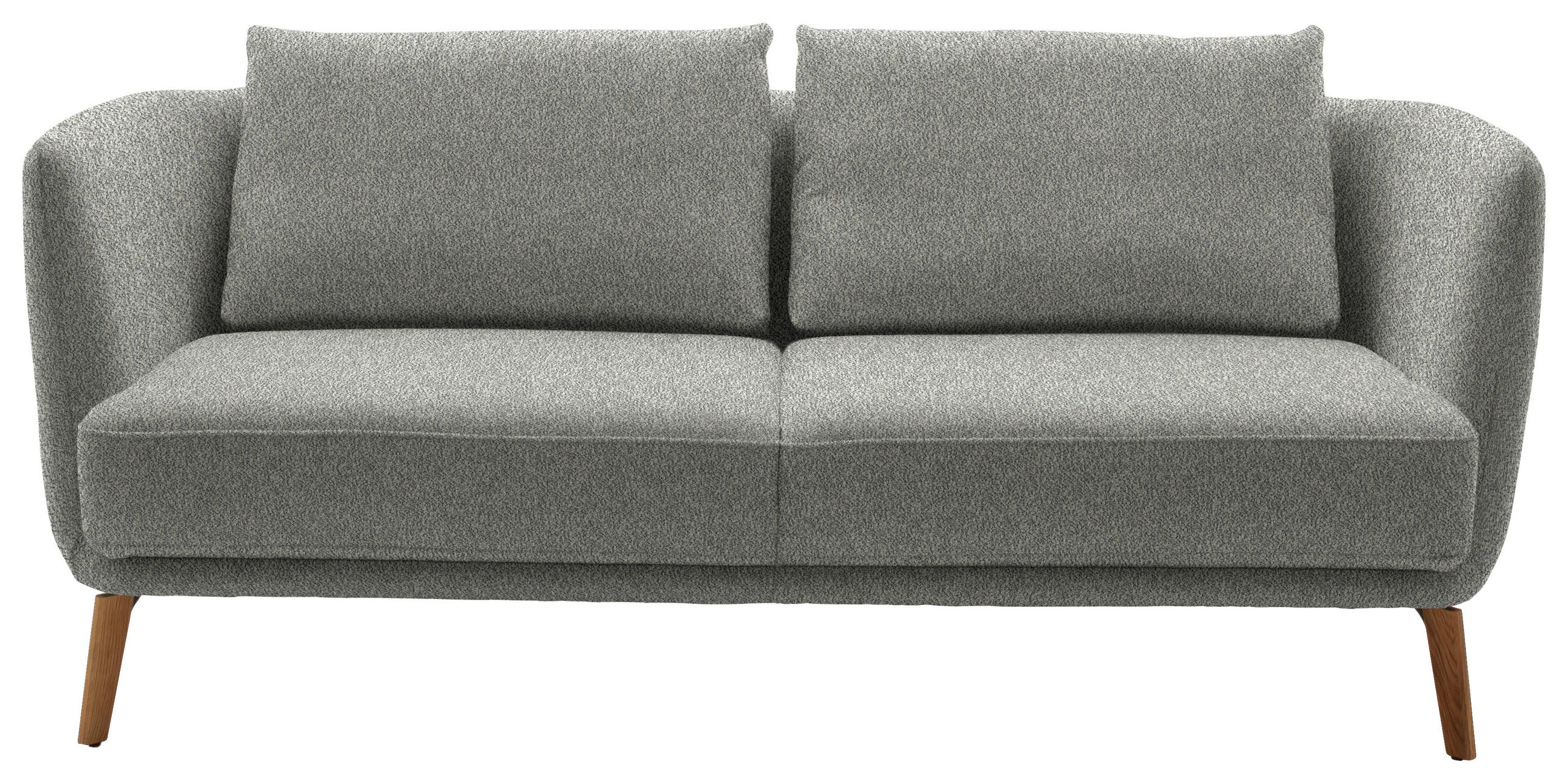 2,5-SITZER  in Flachgewebe Silberfarben  - Eichefarben/Silberfarben, Design, Holz/Textil (190/71/91cm) - Schöner Wohnen