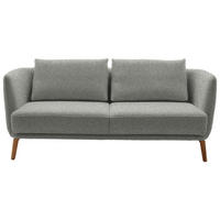 2,5-SITZER  in Flachgewebe Silberfarben  - Eichefarben/Silberfarben, Design, Holz/Textil (190/71/91cm) - Schöner Wohnen