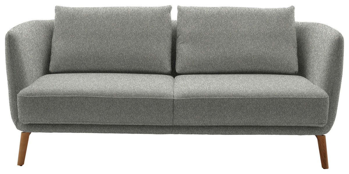 2,5-SITZER  in Flachgewebe Silberfarben  - Eichefarben/Silberfarben, Design, Holz/Textil (190/71/91cm) - Schöner Wohnen