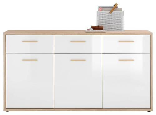 SIDEBOARD  in 160/86/38 cm  - Weiß Hochglanz/Schwarz, Design, Holzwerkstoff/Kunststoff (160/86/38cm) - MID.YOU