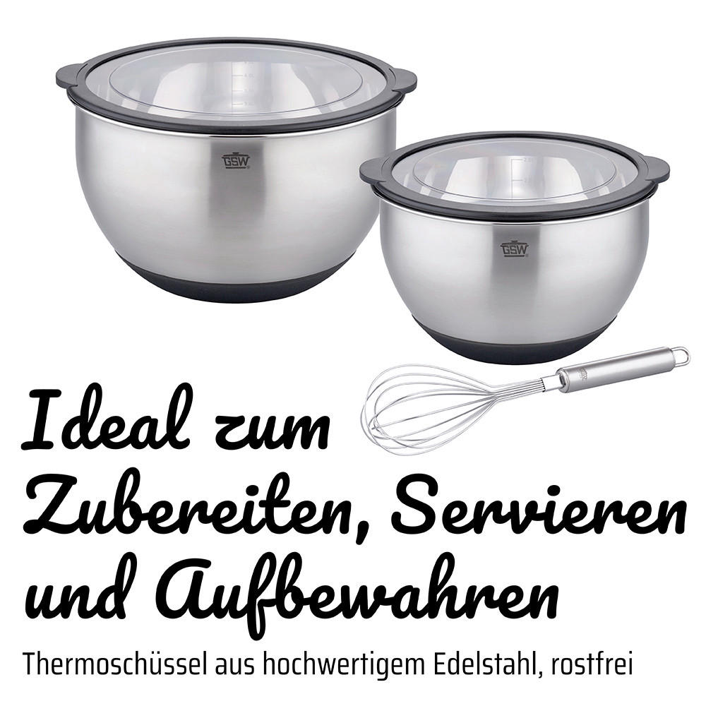 RÜHRSCHÜSSELSET - Edelstahlfarben, Basics, Metall - GSW