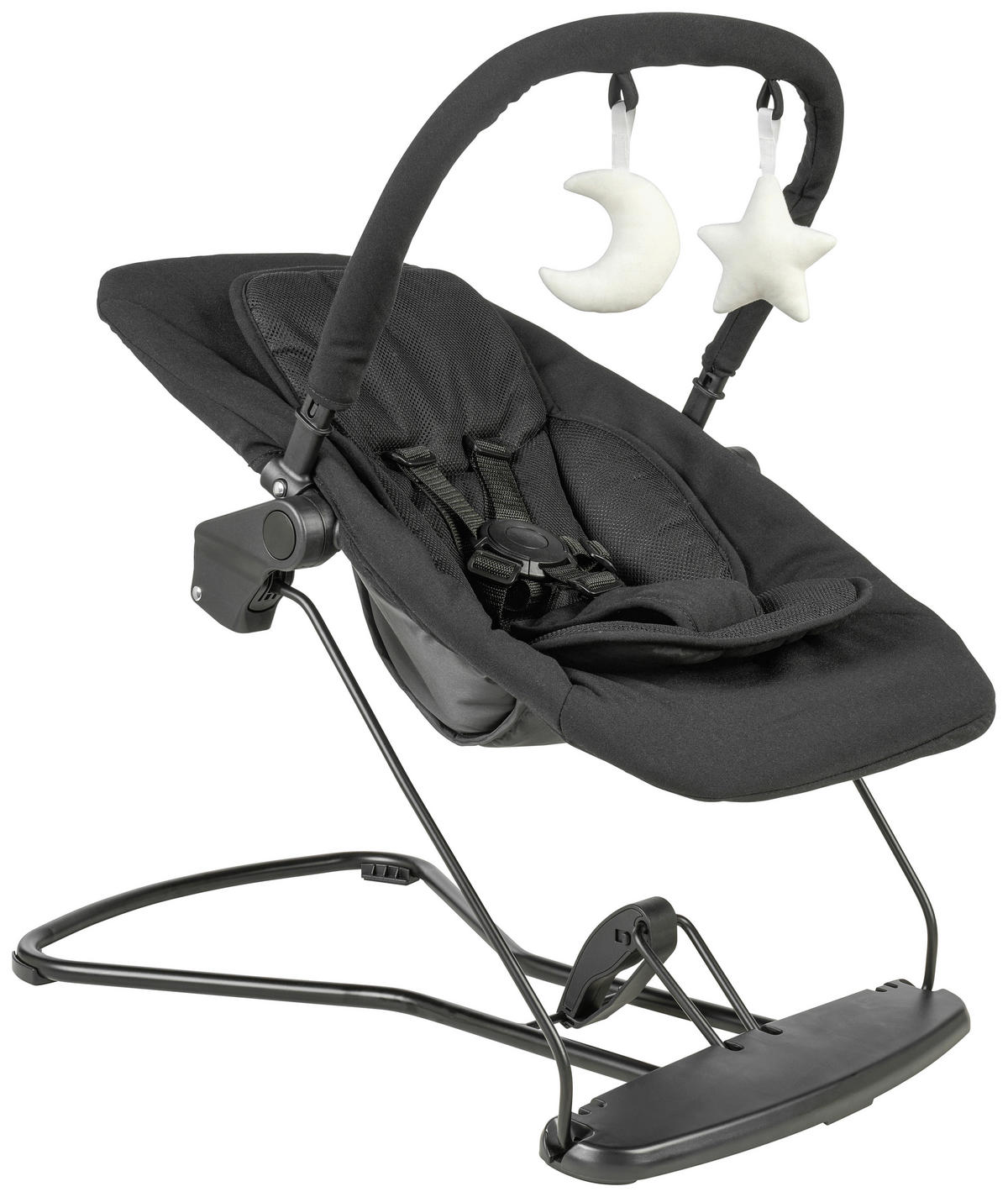 GUGALNI LEŽALNIK  LUNCH črna črna  - črna, Basics, kovina/umetna masa (66/45/48-58cm) - My Baby Lou