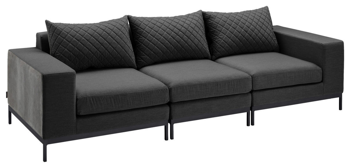 LOUNGEENDTEIL  - Anthrazit, Basics, Textil/Metall (92/70/96cm) - Kettler