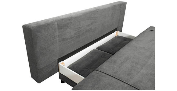 SCHLAFSOFA Webstoff Grau  - Schwarz/Grau, KONVENTIONELL, Holz/Kunststoff (199/88/88cm) - Carryhome