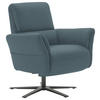 RELAXSESSEL Echtleder Relaxfunktion, Kopfteilverstellung, Nackenkissen    - Blaugrau/Schwarz, Design, Leder/Metall (81/118/82cm) - Schöner Wohnen