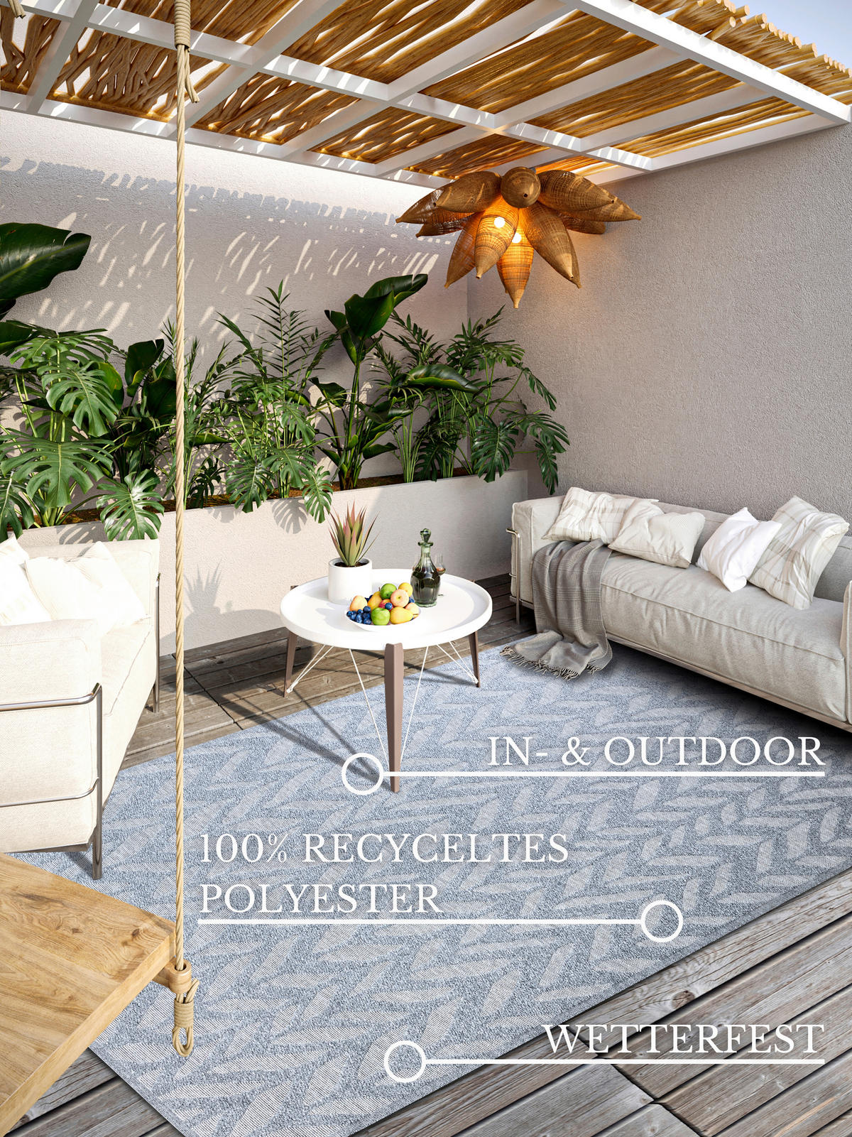 OUTDOORTEPPICH 200/290 cm Kollektion 1883 Grau  - Grau, Design, Kunststoff/Textil (200/290cm) - Villeroy & Boch
