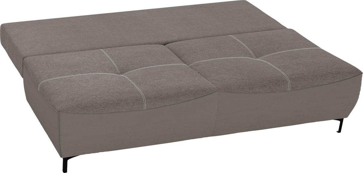 SCHLAFSOFA Struktur Dunkelbraun  - Dunkelbraun/Schwarz, Design, Textil/Metall (197/94/96cm) - MID.YOU