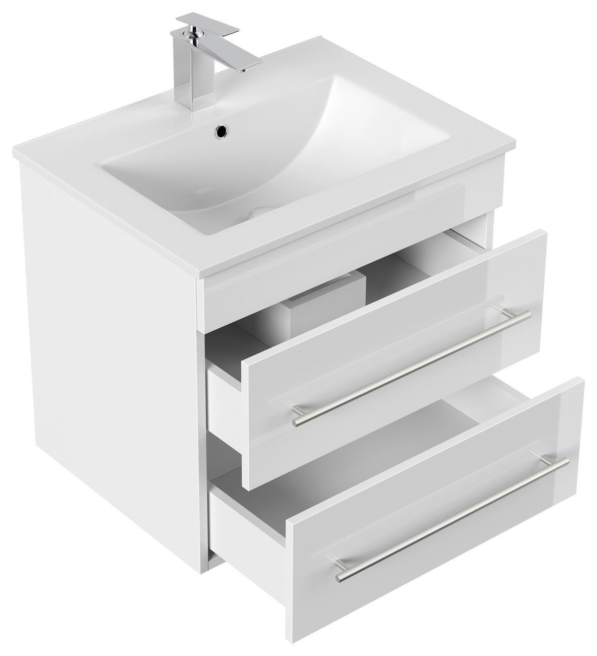 WASCHTISCHKOMBI 61,5 cm  - Weiß Hochglanz/Weiß, Basics, Keramik/Holzwerkstoff (61,5cm) - MID.YOU