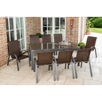 GARTENSET 9-teilig  - Graphitfarben/Braun, MODERN, Kunststoff/Metall - Gardenson