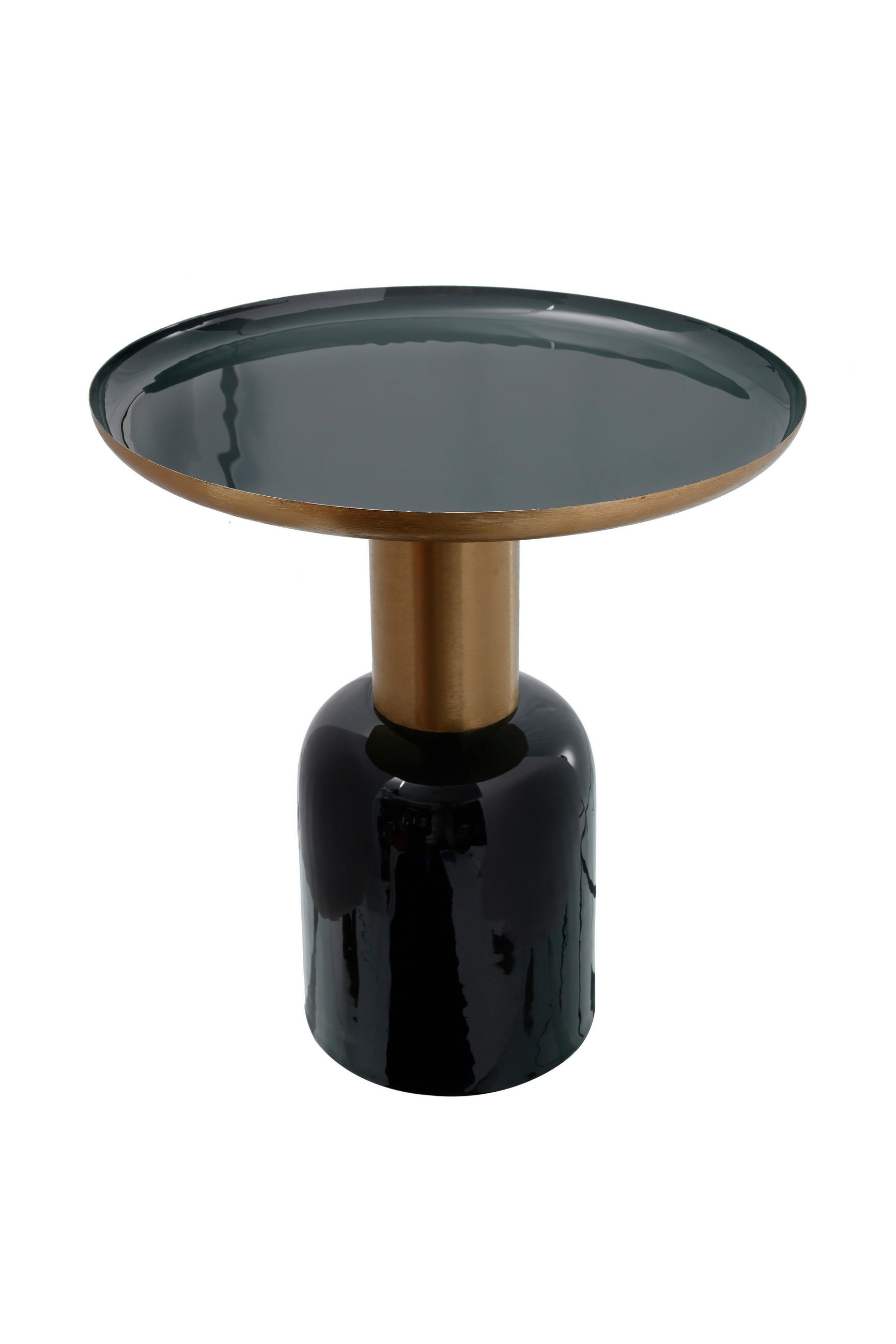 BEISTELLTISCH Goldfarben, Dunkelgrün  - Dunkelgrün/Goldfarben, Basics, Metall (49,5/52/49,5cm) - Kayoom