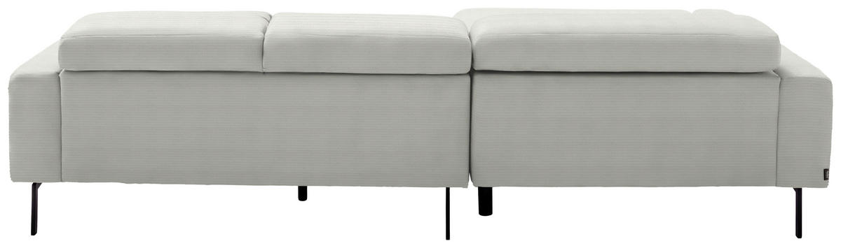 ECKSOFA Cord Grauweiss  - Schwarz/Grauweiss, Design, Textil/Metall (293/215-217cm) - Schöner Wohnen