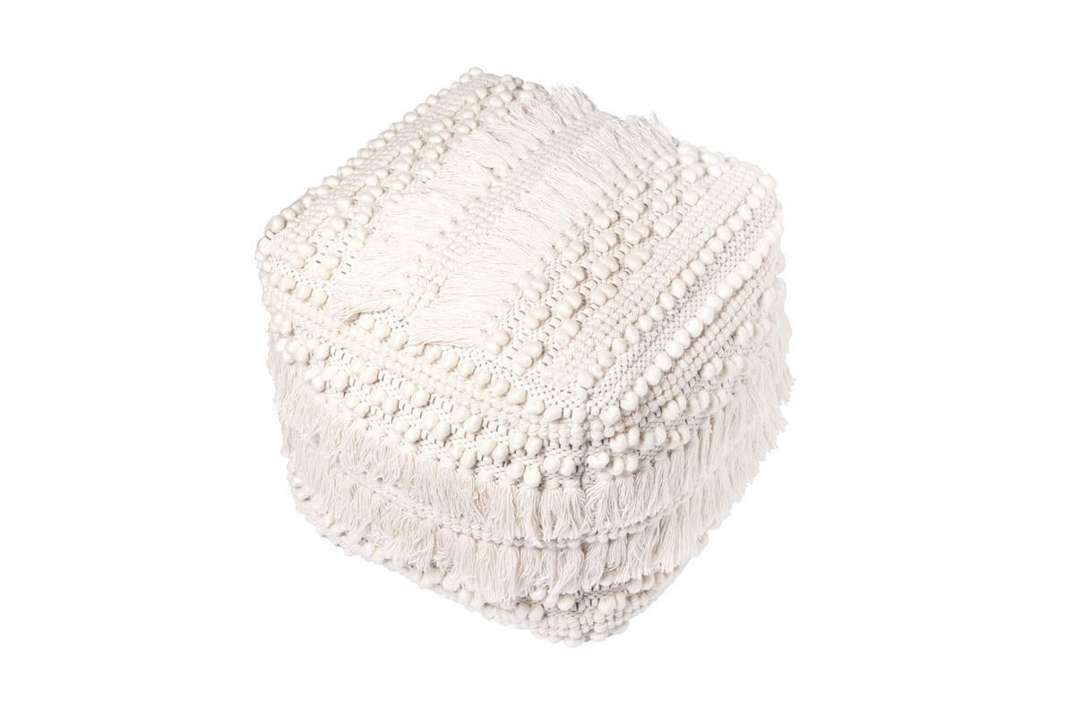 POUF in Creme Textil  - Creme, Trend, Textil (50/45/50cm) - Kayoom