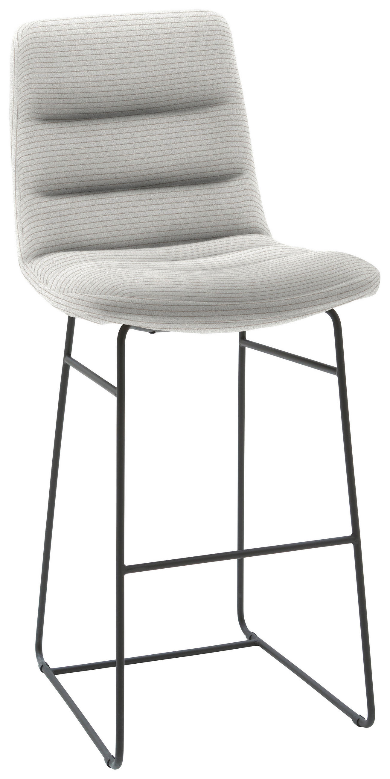 BARHOCKER in Textil Greige  - Greige/Schwarz, Design, Textil/Metall (52/122/66cm) - Dieter Knoll