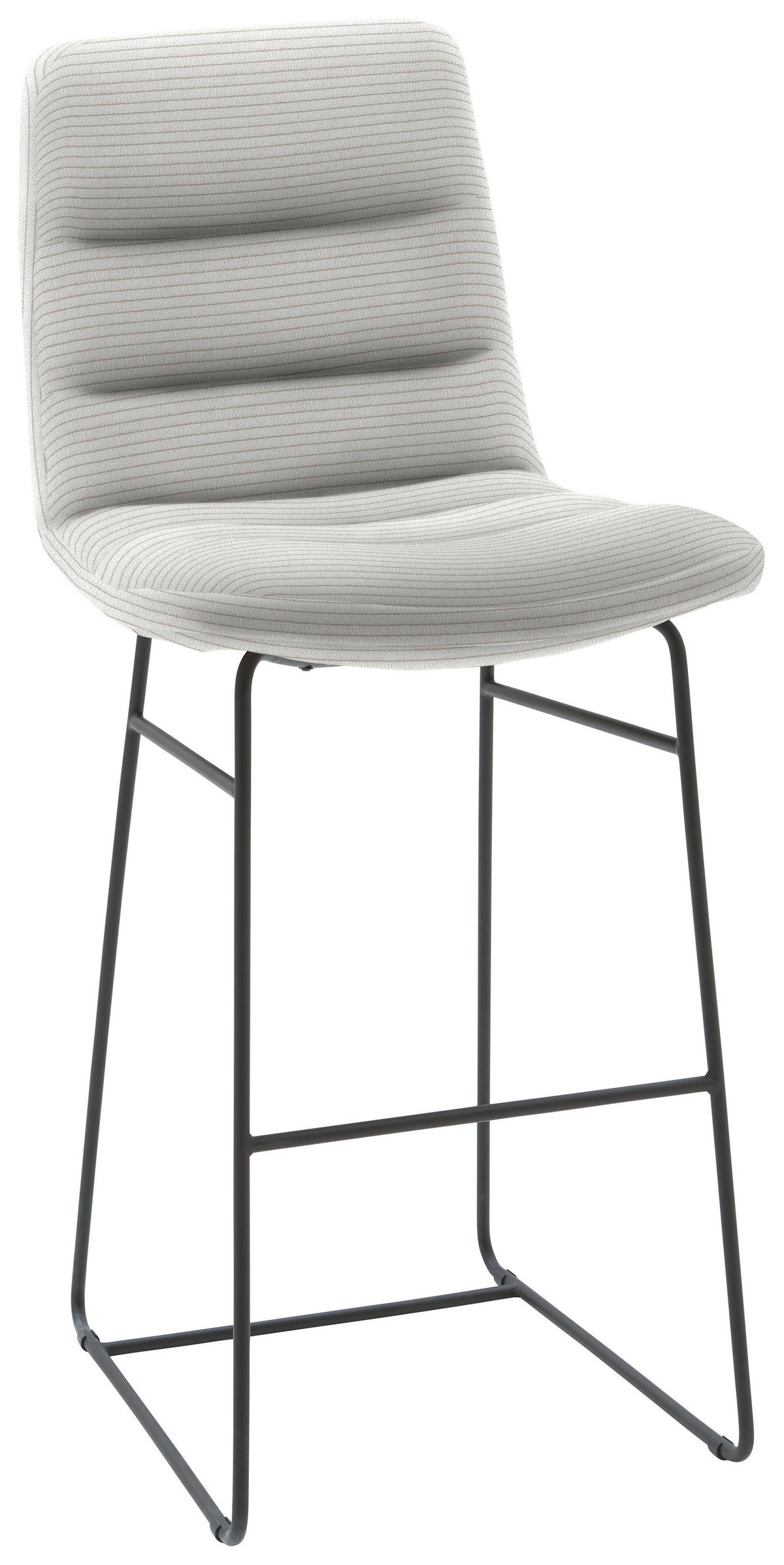 BARHOCKER in Textil Greige  - Greige/Schwarz, Design, Textil/Metall (52/122/66cm) - Dieter Knoll