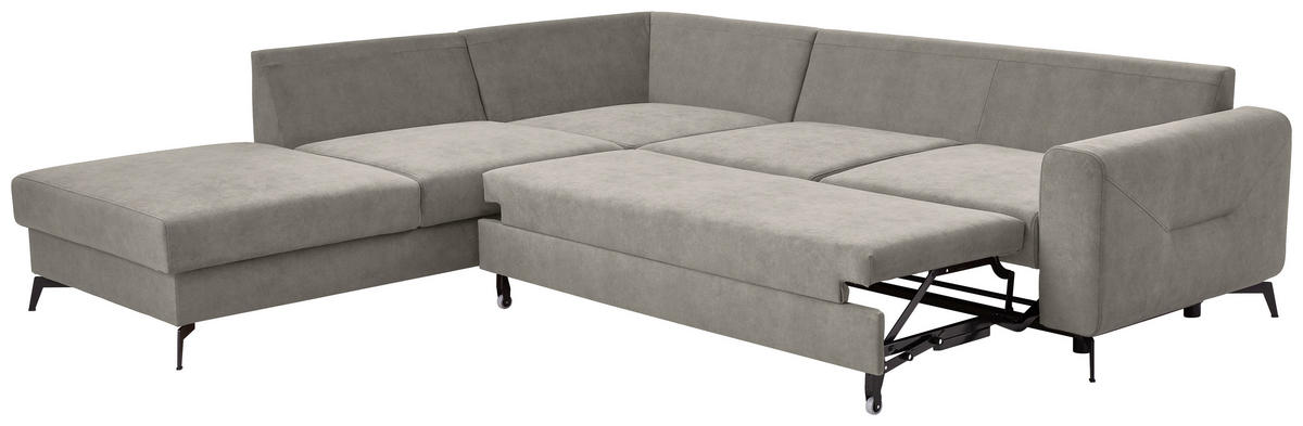 HÖRNSOFFA i chenille ljusgrå  - ljusgrå/svart, Klassisk, metall/textil (257/275cm) - MID.YOU