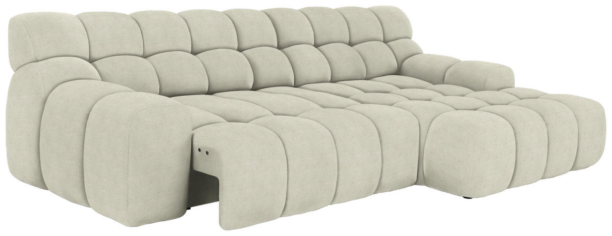 ECKSOFA Naturfarben Webstoff  - Schwarz/Naturfarben, MODERN, Kunststoff/Textil (297/180cm) - Welnova