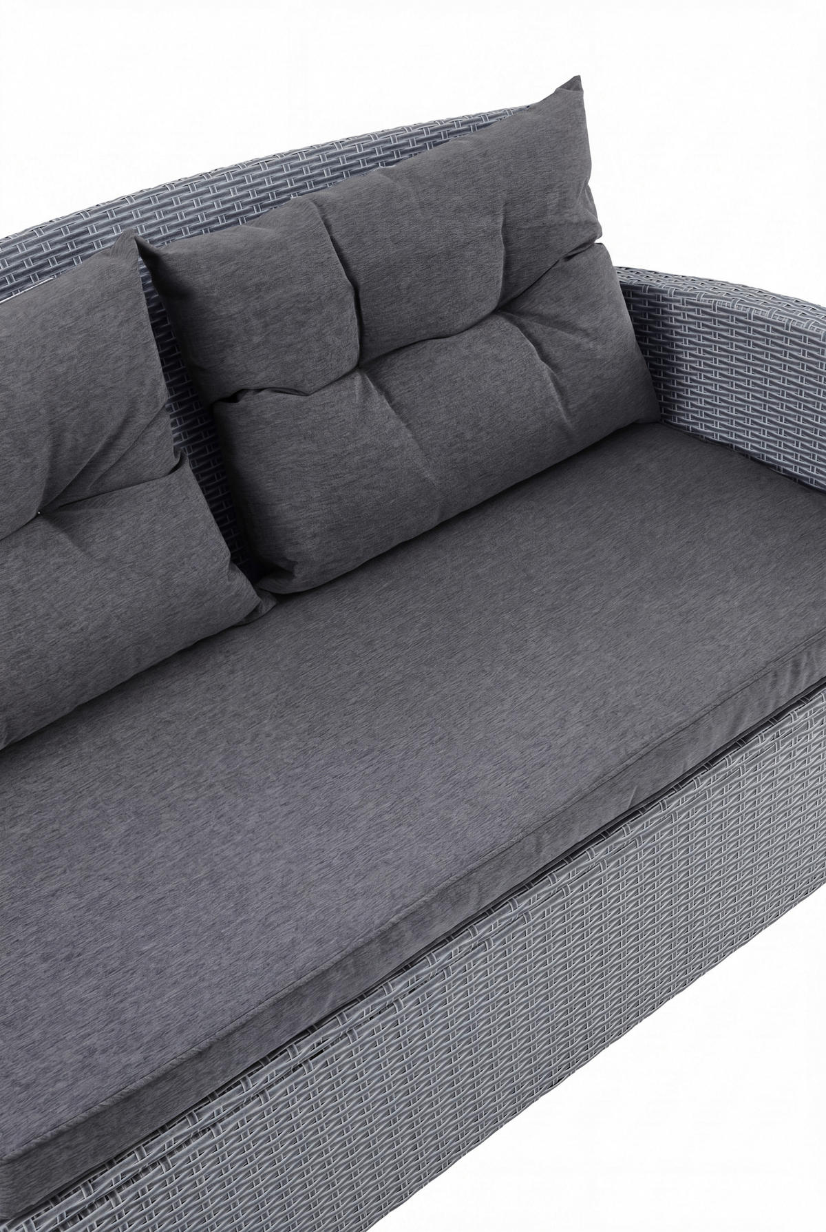 LOUNGE GARNITURA   metal, plastika, tekstil  siva    - siva, Moderno, metal/tekstil - Ambia Garden